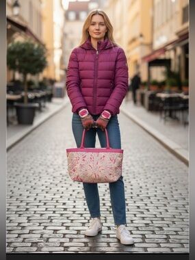 Emilio Pucci Pink and Cream Patterned Tote Bag